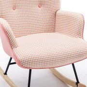 Soft Houndstooth Rocking Chair – Comfort en Luxe voor de Babykamer