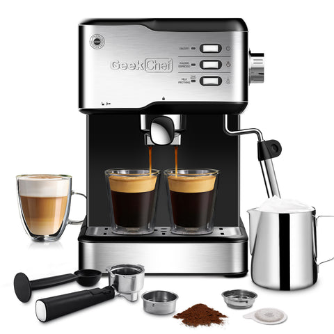 Geek Chef 20 Bar Espresso Machine – Espresso & Cappuccino Maker!