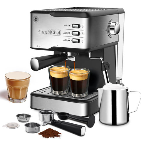 Geek Chef 20 Bar Espresso Machine – Espresso & Cappuccino Maker!