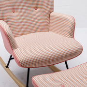 Soft Houndstooth Rocking Chair – Comfort en Luxe voor de Babykamer