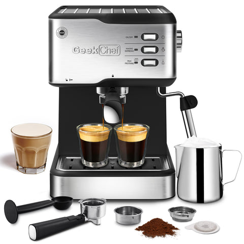 Geek Chef 20 Bar Espresso Machine – Espresso & Cappuccino Maker!